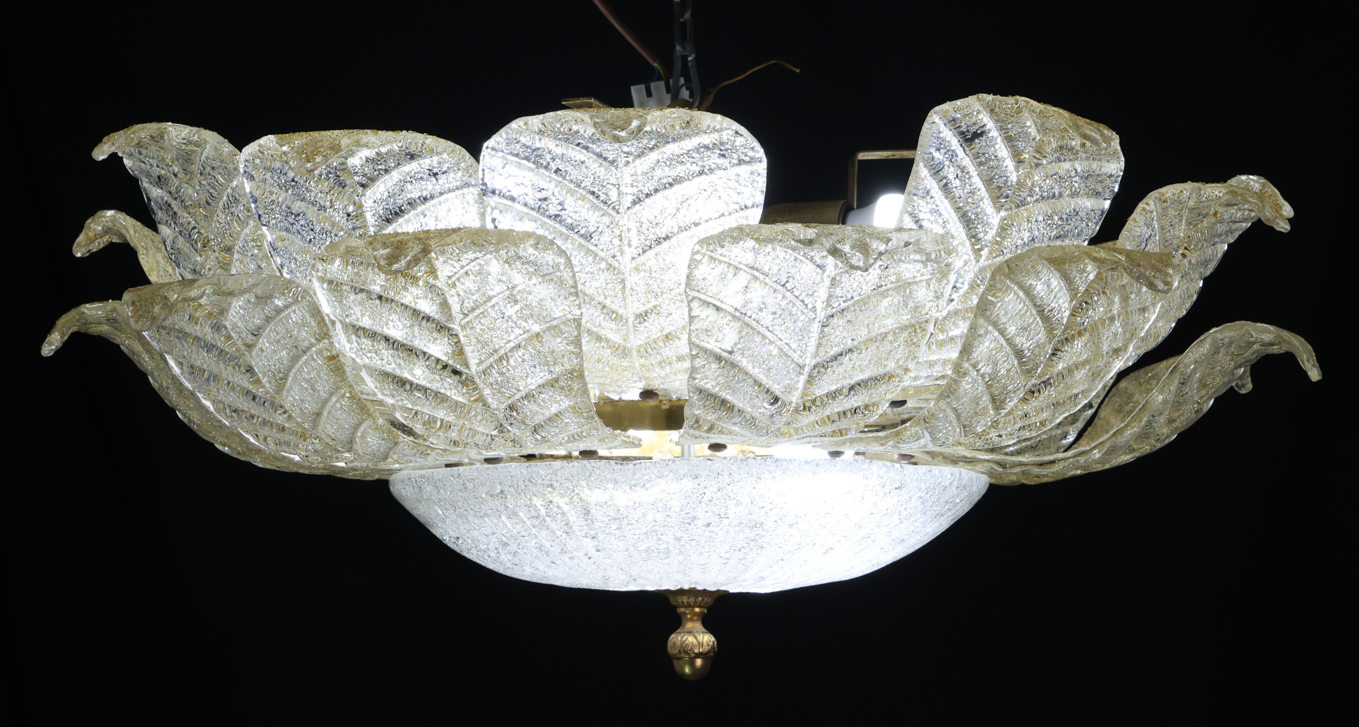Dubai, Large Size Murano Glass Gold Flush Mount, 1970s