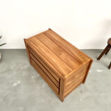 Commode en orme massif, Maison Regain, circa 1970