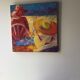 Oil on canvas Terrace signed 40x40cm