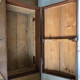 Ancient wooden and faux leather trunk
