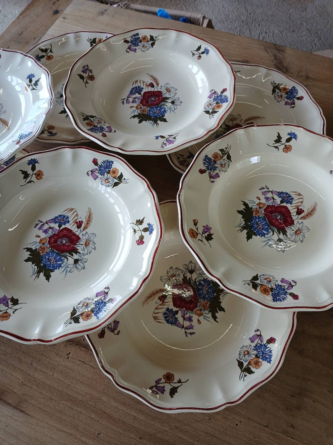 21 old Sarreguemines soup plates