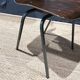 Set of 8 wenge wood chairs and gray green steel