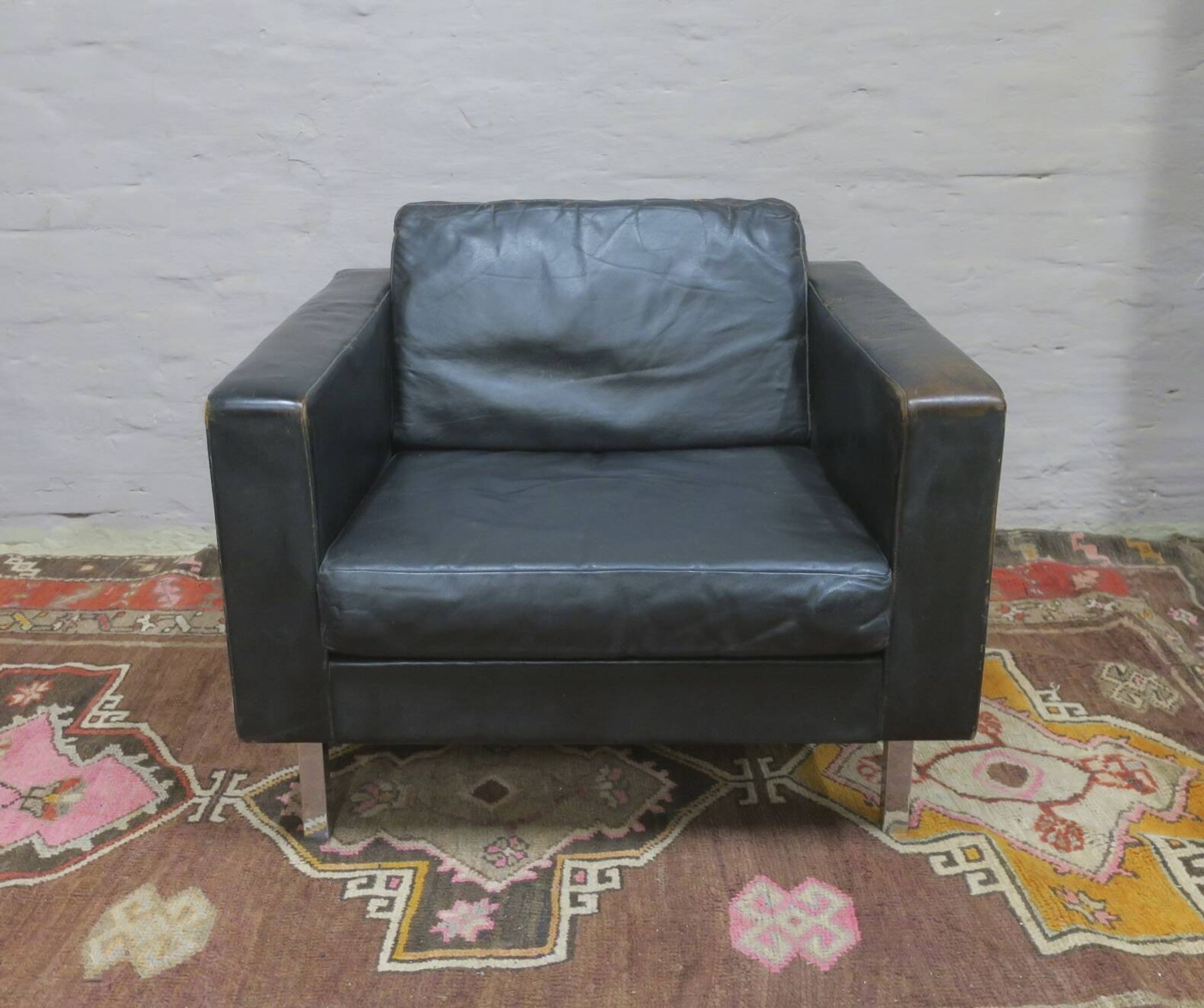 Fauteuil lounge en cuir COR Earls, années 1950