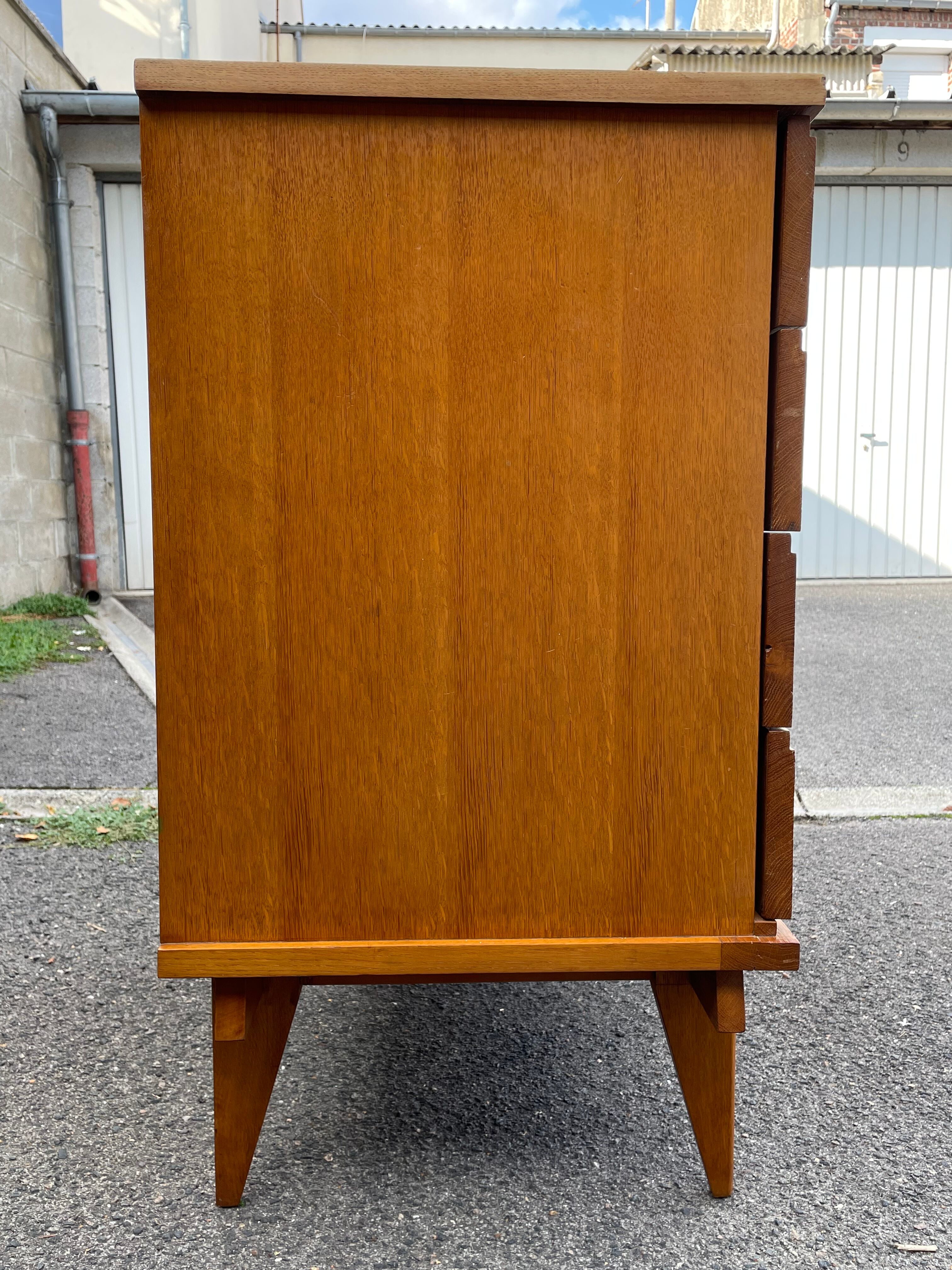 French chest of drawers Luterma in oak and brass, 1960
