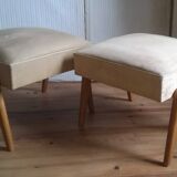 Pair of large vintage 1950s ottoman footstools.