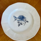 Plat Digoin Sarguemines ancien fleurs bleues