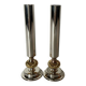Pair of metal candlesticks