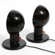 Pair of large 1980s Italian table lamps made of colorful multi-layer Murano
