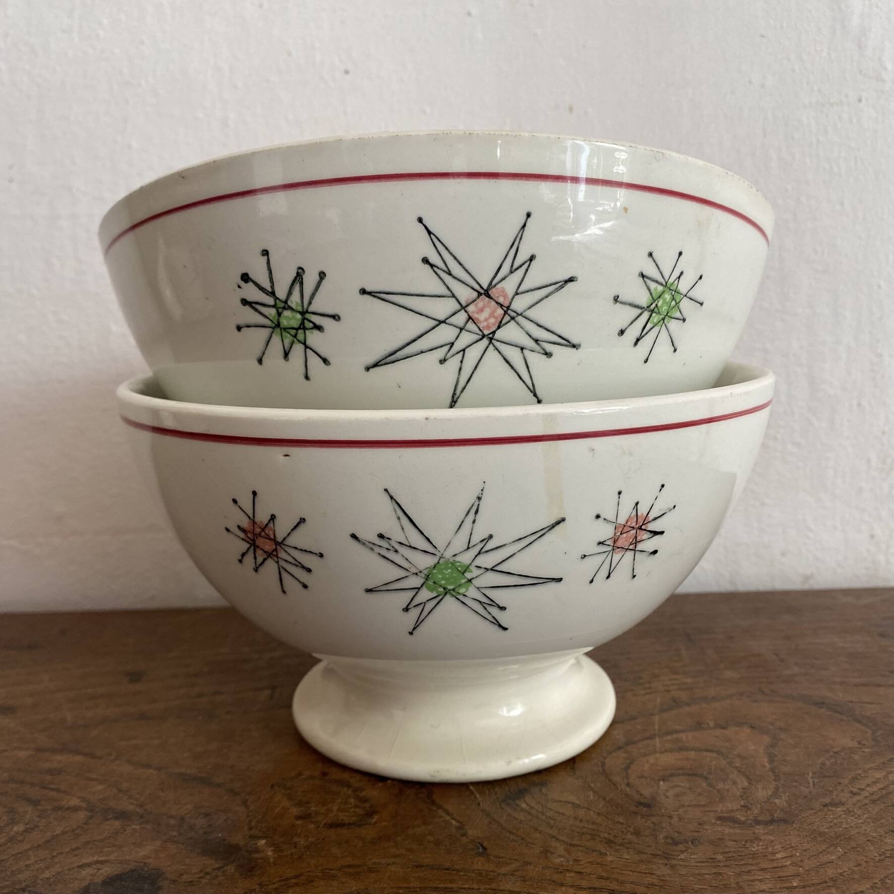 Extra large bowls Gien from the 1950s