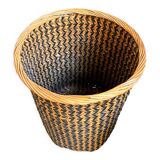 Braided rattan basket