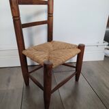 Chaise enfant ancienne en paille