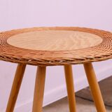 Mid century rattan coffe table by Jan Kalous for ÚLUV, 1960´s, Czechoslovakia