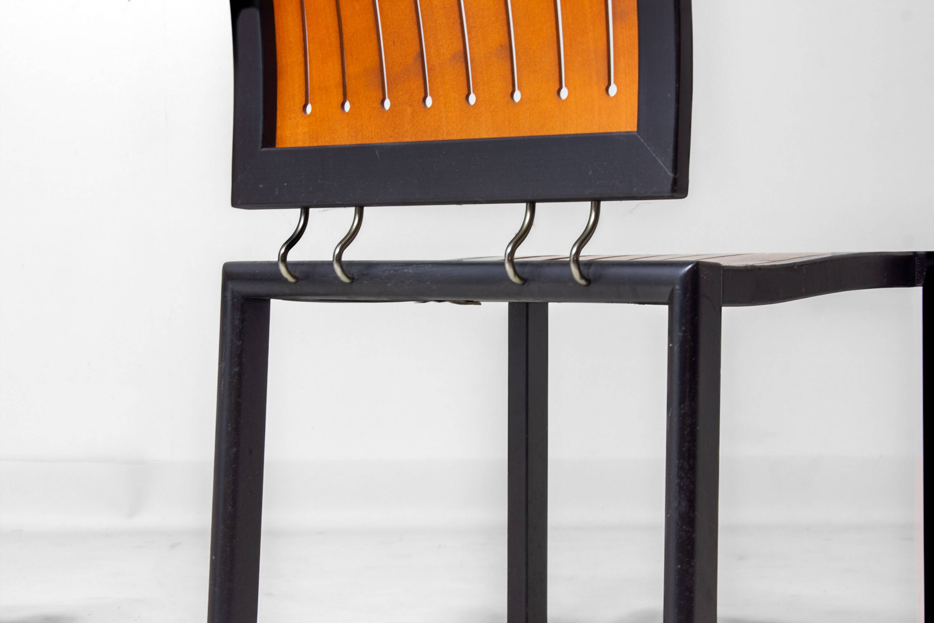 Set of 1980s Bruno Rey Quadro chairs for Dietiker Switzerland