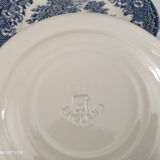 Set of 4 dinner plates and 4 dessert plates in blue English earthenware