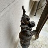 Wall lamp console - half moon carved wood old gilded