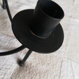 Black candle holder for three wrought iron candles