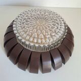 Glass and wood ceiling light