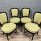 Set of 4 Napoleon III period chairs in black lacquered wood circa 1850