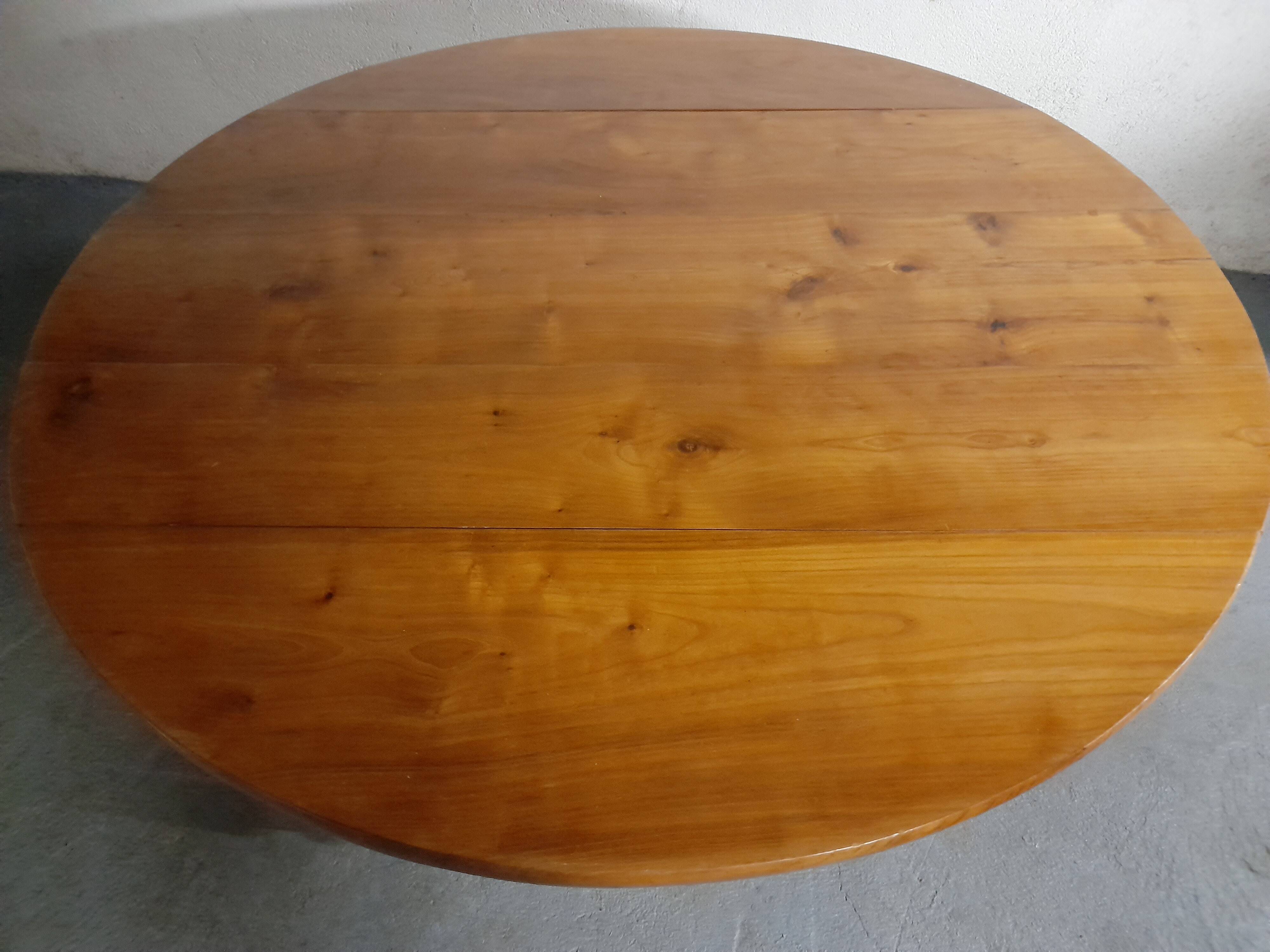 Round wooden table