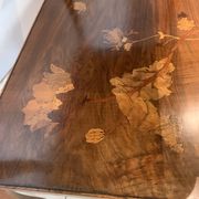 Pedestal table with two inlaid trays xx century School Of Nancy