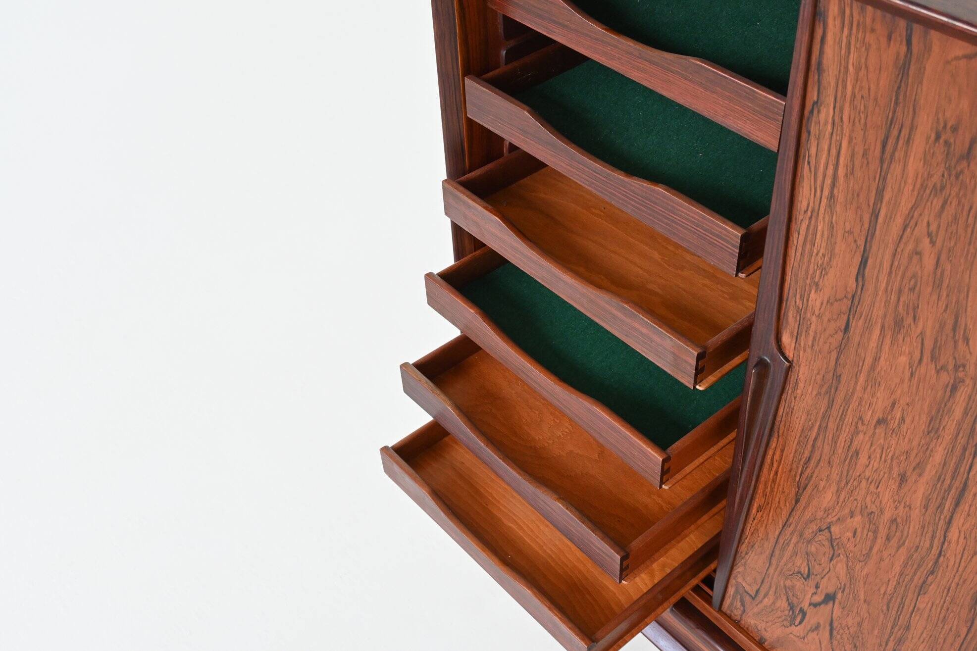 Gunni Omann highboard model 13 in rosewood Omann Jun Denmark 1960