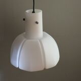 Suspension lamp, white opaline, Glashütte Limburg, Germany 1960