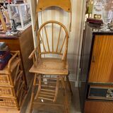 Baby high chair early 20th century thonet style curved wood and cane et you