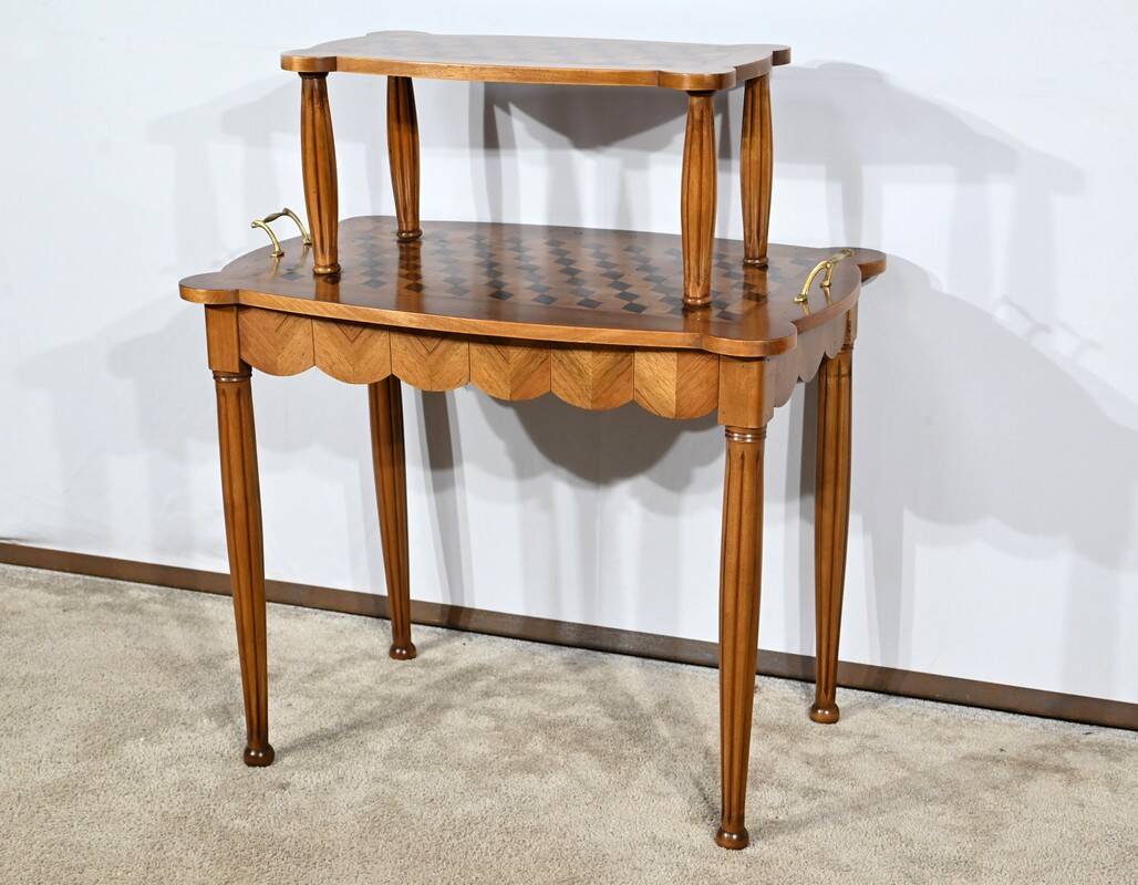 Walnut and Rosewood Marquetry Service Table – 1940