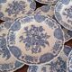 Assiettes plates anglaises Ridgway 'Windsor' bleu & blanc