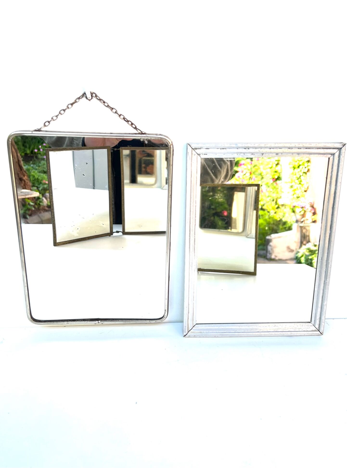 mirrors lot of 2 mirrors 24 x 18 cm 1940 1950