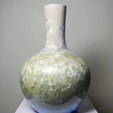 Large globular porcelain vase with crystalline enamels, Jingdezhen Zhi, vintage