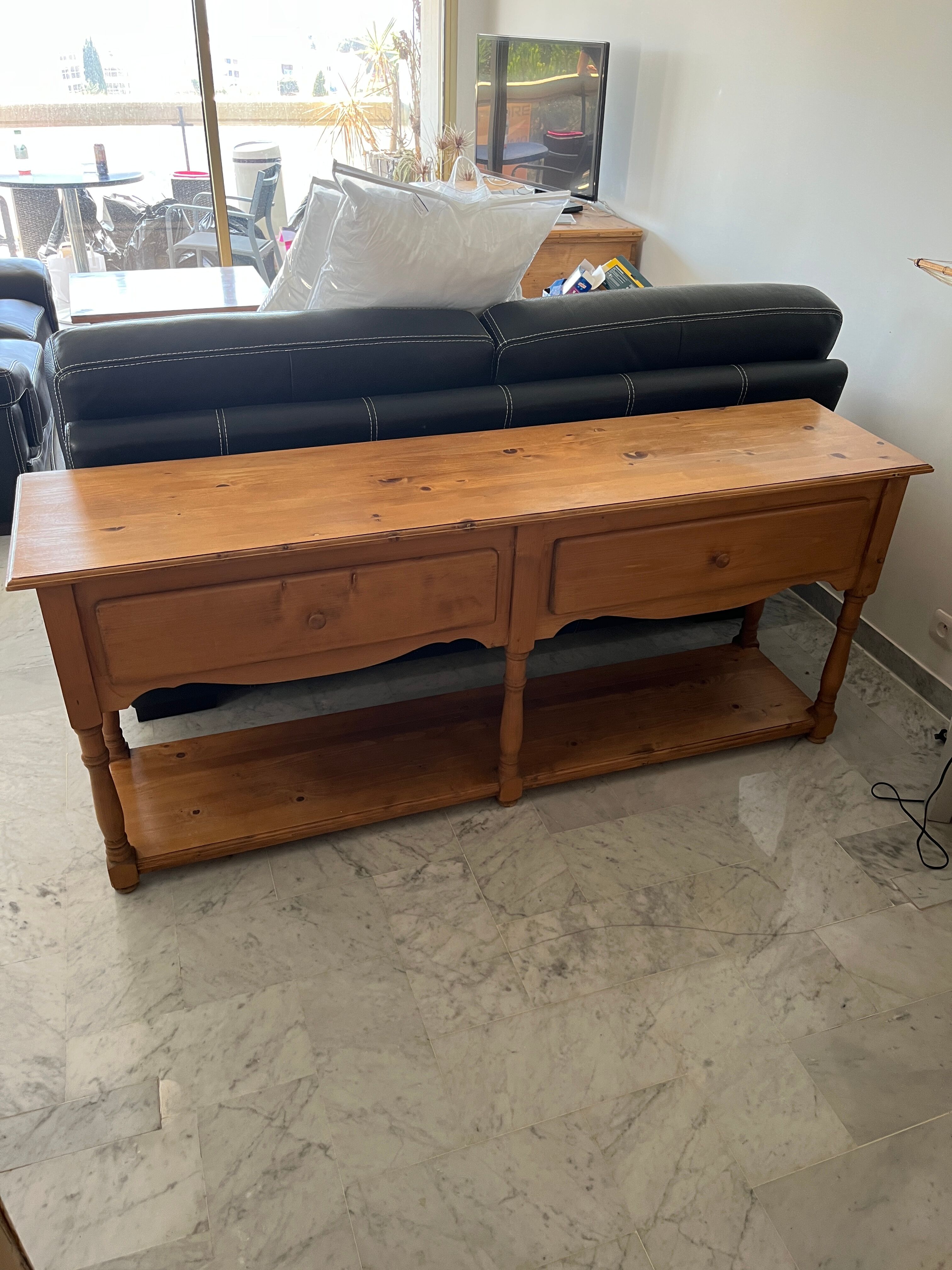 Draper console with 2 drawers