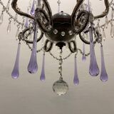 Crystal beaded murano glass chandelier 1960’s