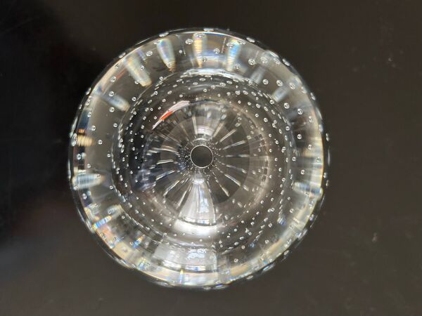 Soliflore en cristal bullé