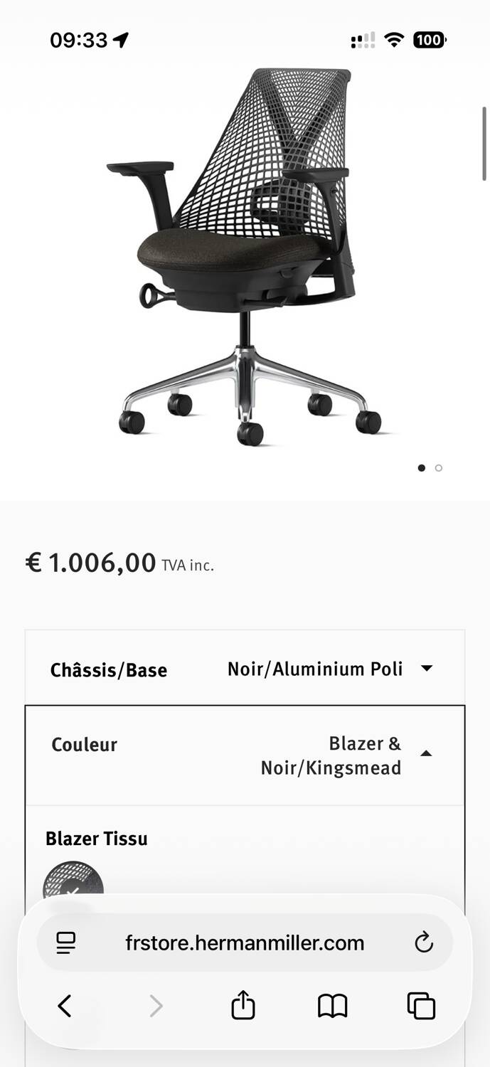 Herman Miller Sayl Chair - Full Options - Like New Condition (Invoice 2023)