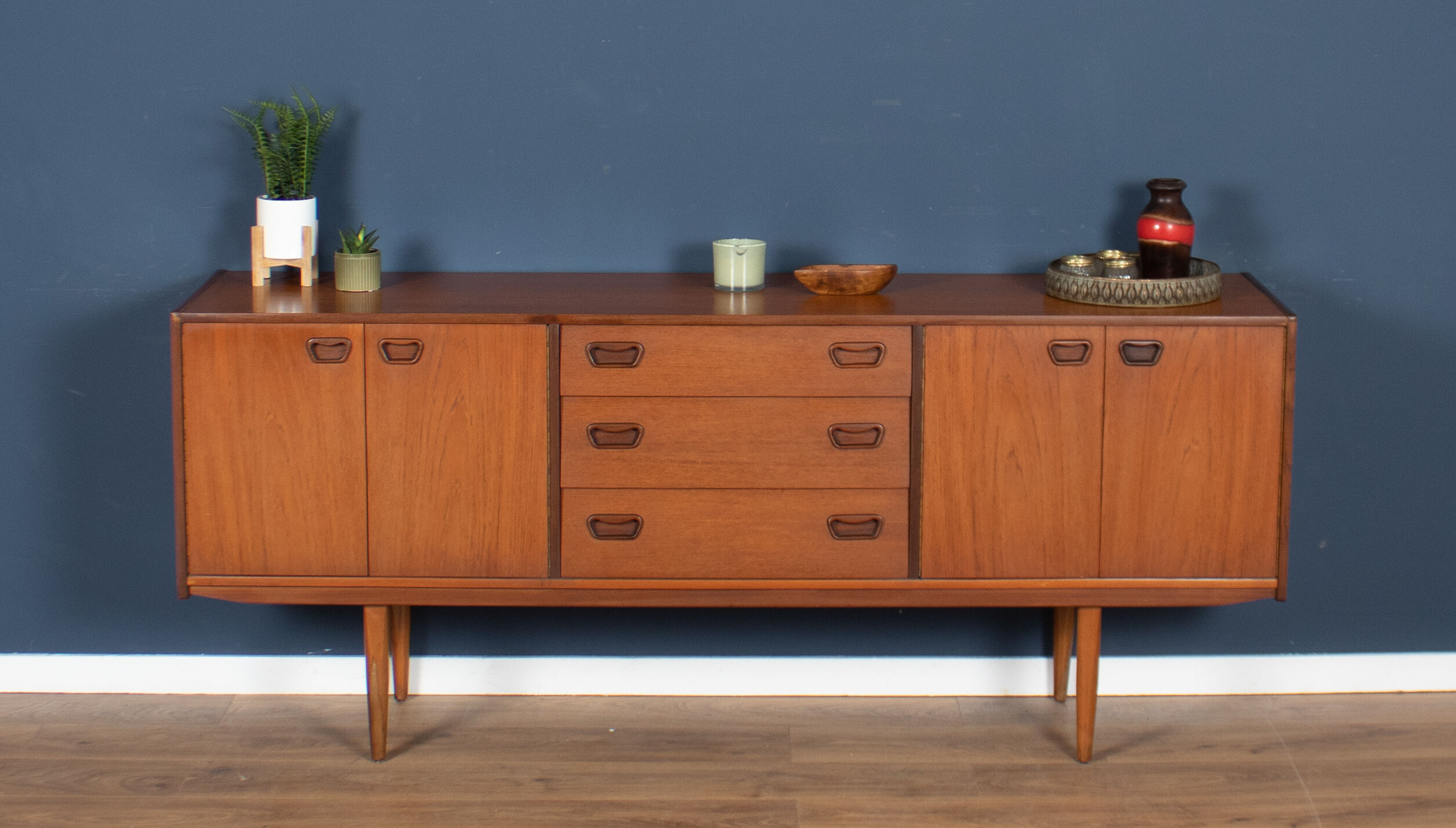 Retro teak 1960s mid century long teak sideboard