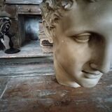 Tête antique plâtre  homme début 20 éme