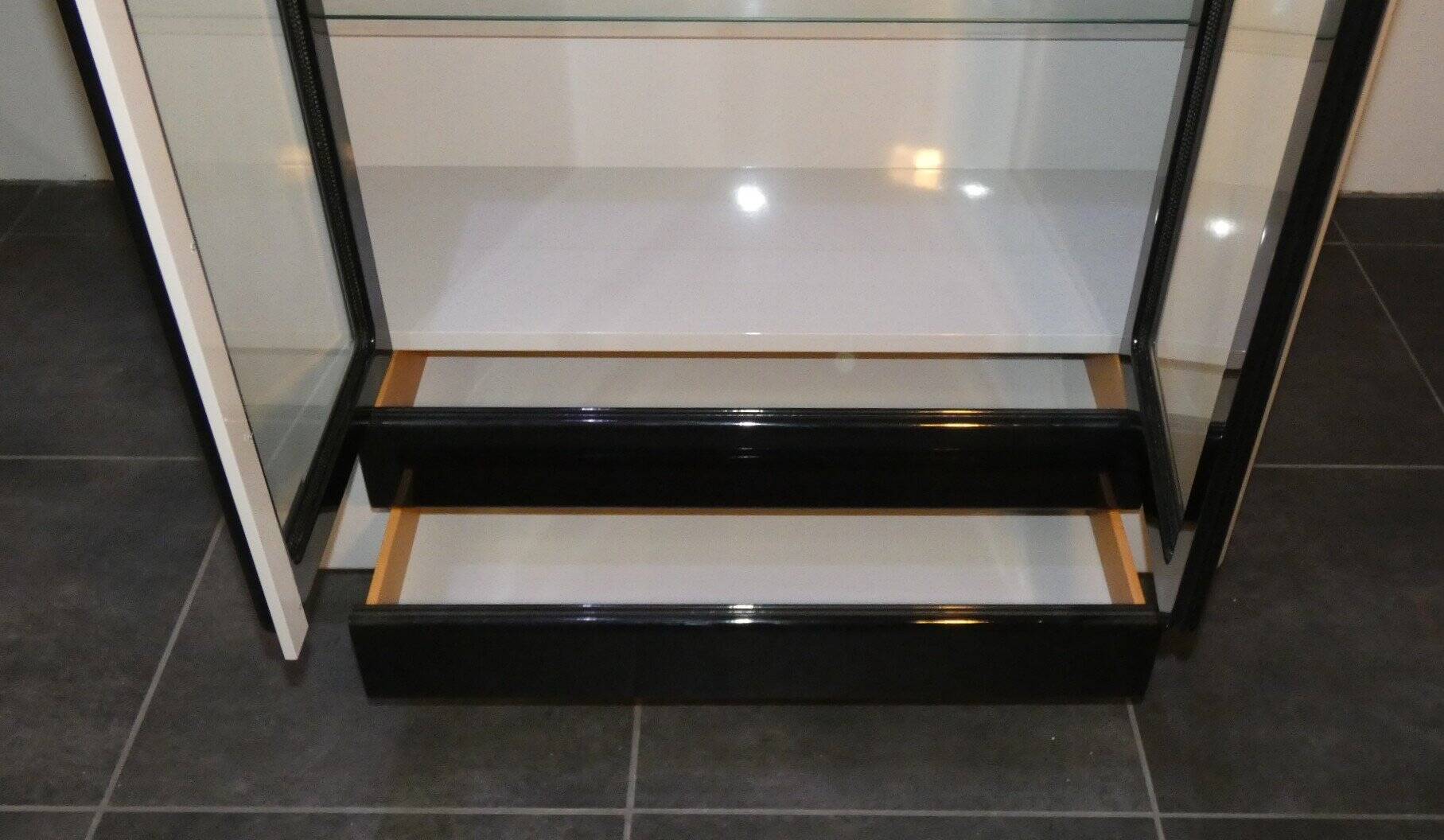 Bicolour lacquered wood bar cabinet, Italy, 1980s