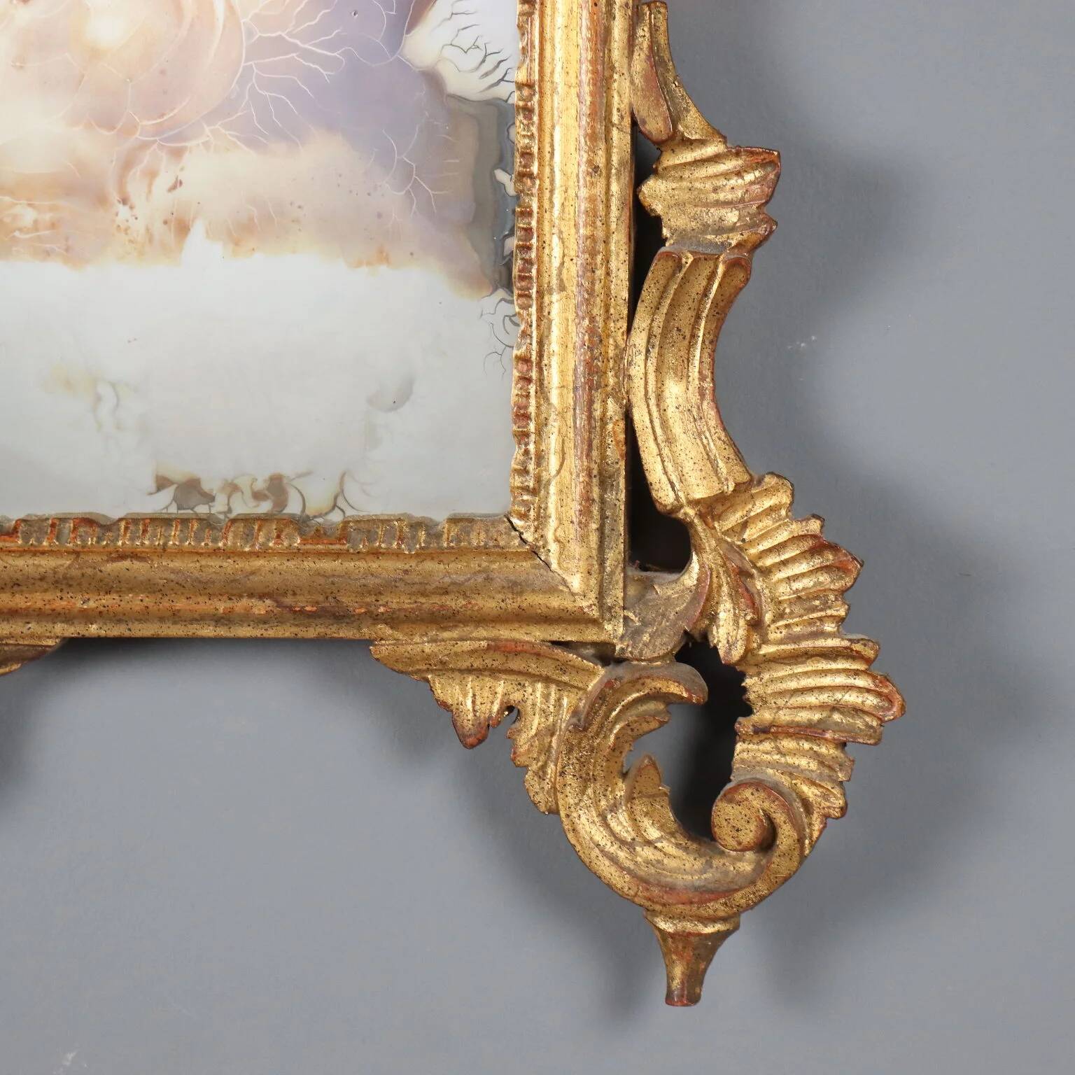 Antique baroque-style wooden mirror Italy 20th century