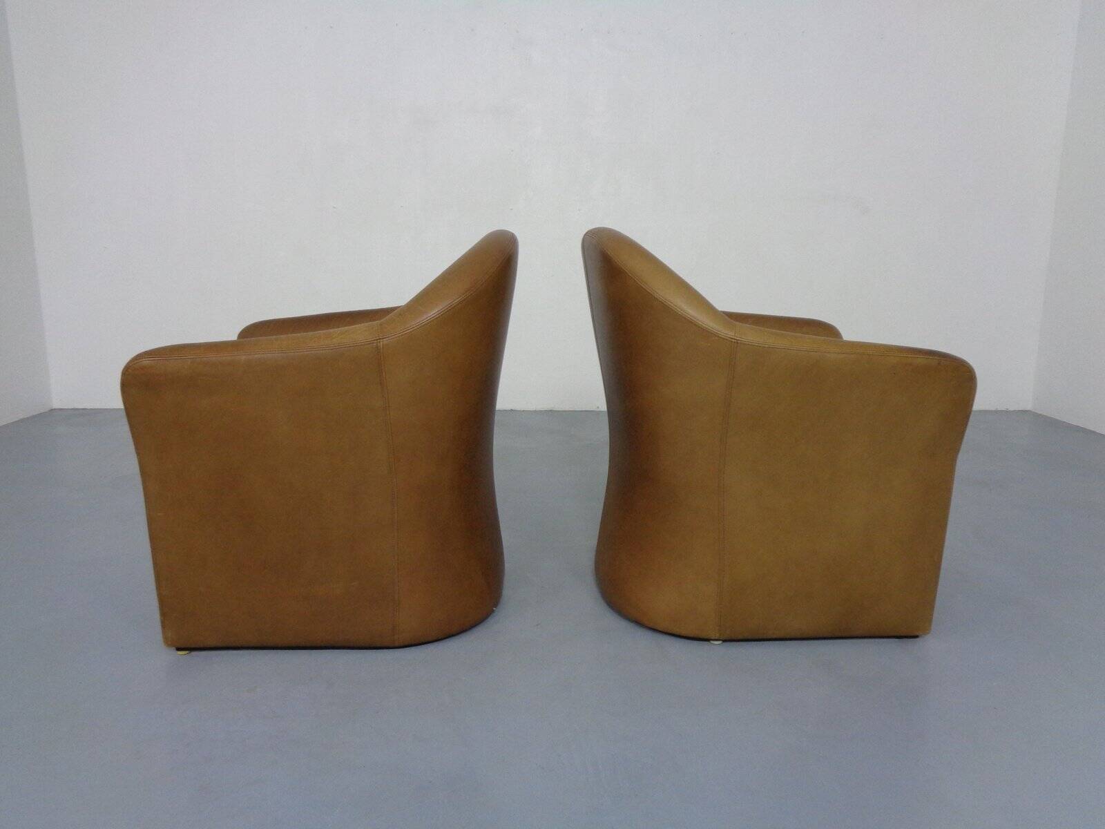Set of Mid-Century German Leather Cocktail Chairs by Walter Knoll, 1960s
