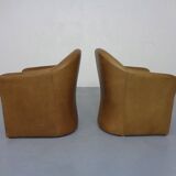 Set of Mid-Century German Leather Cocktail Chairs by Walter Knoll, 1960s