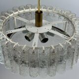 60s 70s chandelier ceiling lamp Doria Leuchten Germany Ice glass design