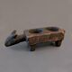 Antique African terracotta candle holder L20cm
