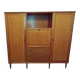 Wooden and rattan wardrobe