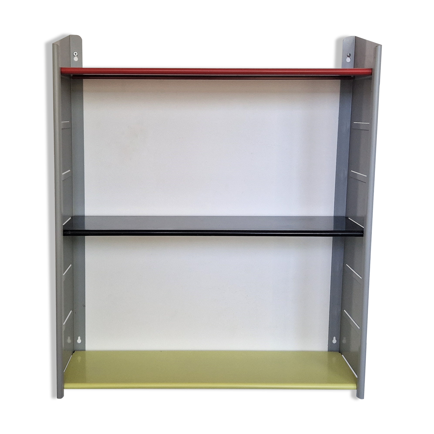 Metal wall mounted shelving unit by NVF, The Netherlands 1960's