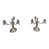Pair of silver-plated candlesticks