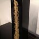 Large black lacquered lamp with gilt bronze decoration