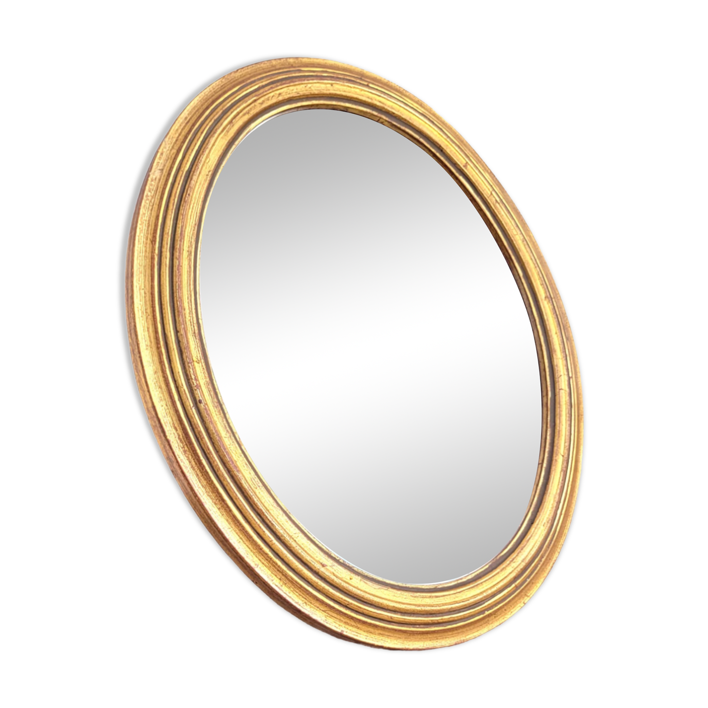 Old oval golden mirror 30x35cm