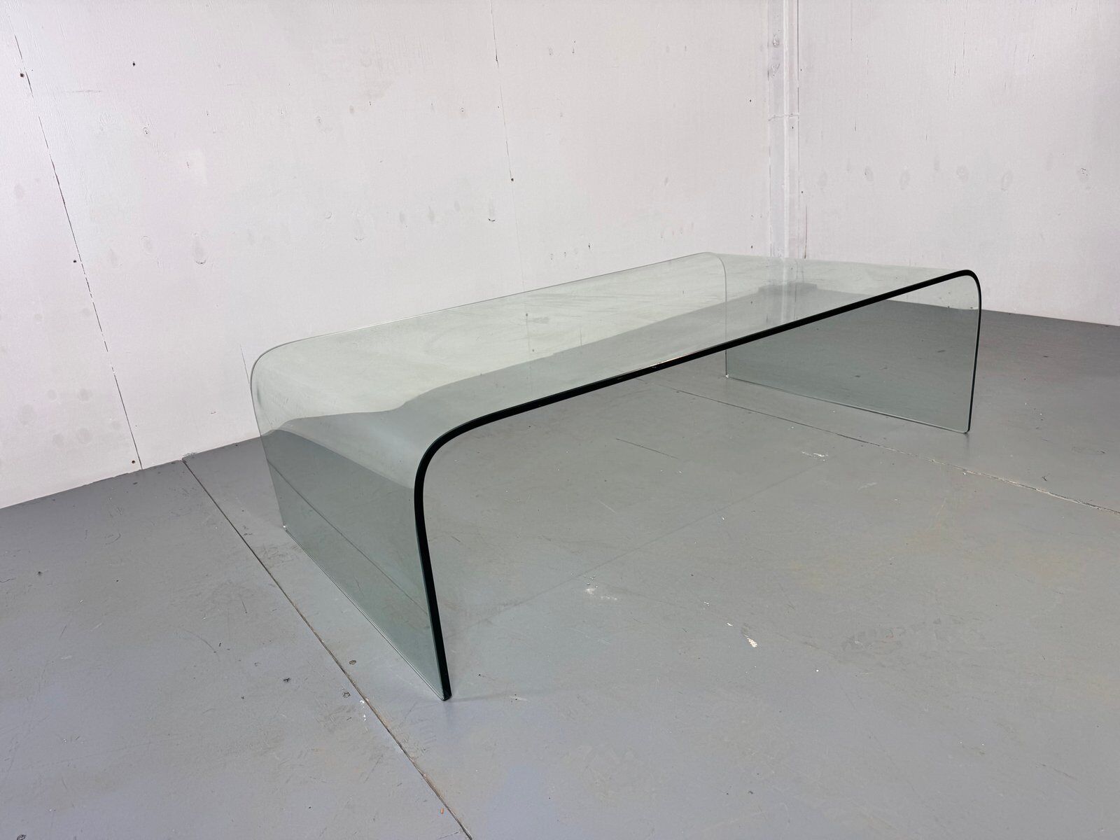 Modern Italian glass waterfall side table attr  Fiam, 1980s