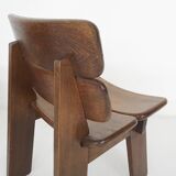 Set of four solid oak dining chairs, The Netherlands 1970's